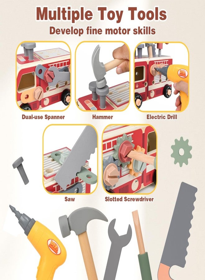 Vanplay Kids Tool Set for Boys - Montessori Toys for 3 4 5 Year Old Boy Christmas Birthday Gifts - 47 Pcs Wooden Toddler Tool Kits with Drill, Learning Educational Construction Toy for Kids Age 3-5 - Image 5